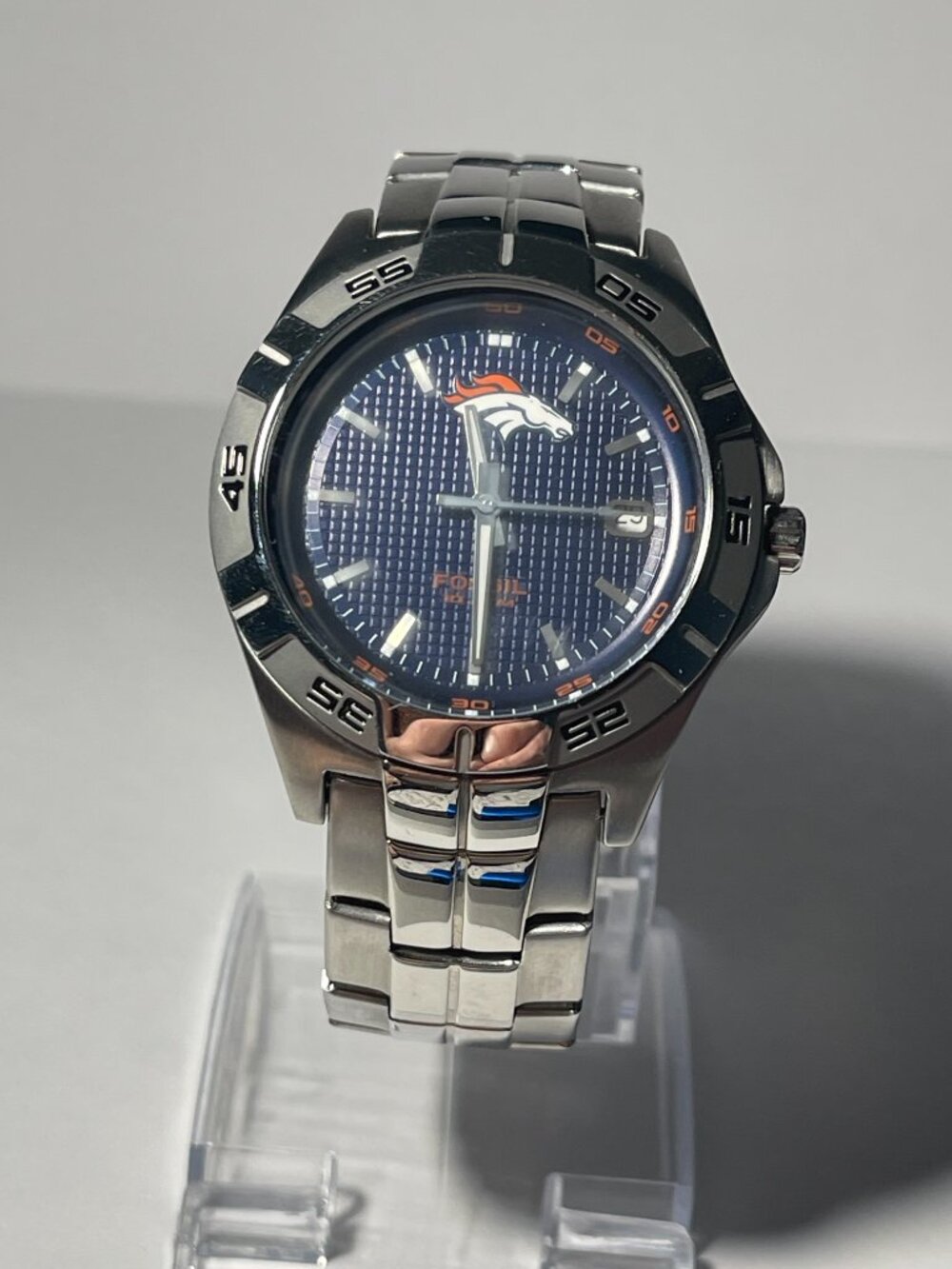 Denver Broncos NFL Stainless-Steel Watch by Fossil NEW (RARE